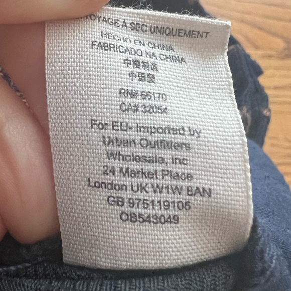 Free People Navy Gold Striped Wool Blend Trousers Size 4 Boho - Picture 6 of 6